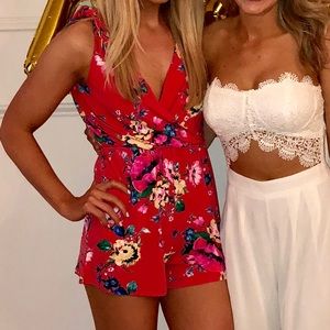 Red floral EXPRESS romper